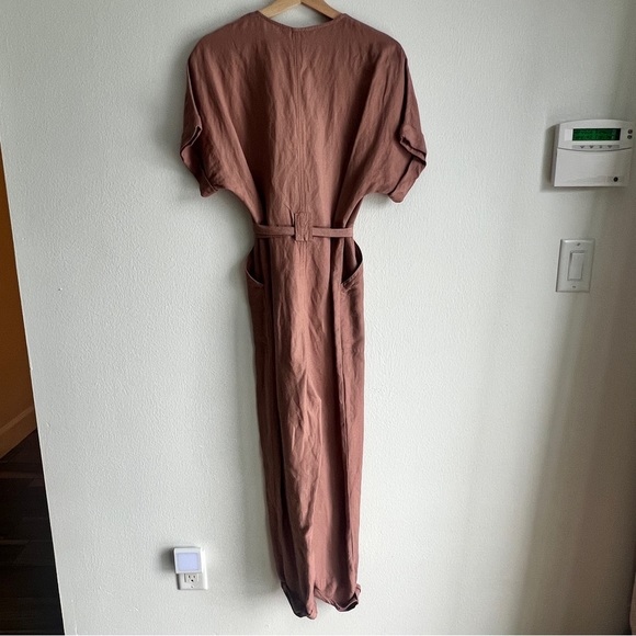 Express Linen Blend Tie Waist Jumpsuit XXS - Picture 3 of 11